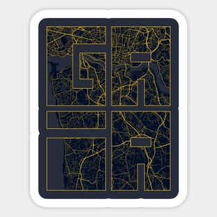 Vila Nova de Gaia, Portugal City Map Typography - Gold Art Deco Sticker